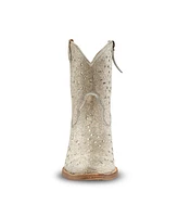 Buck & Brana Jovanka Leather And Crystals Cowgirl Booties By