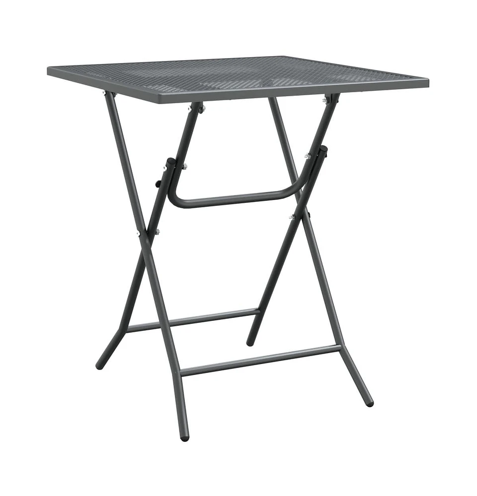 vidaXL Patio Table 23.6"x23.6"x28.3" Expanded Metal Mesh Anthracite