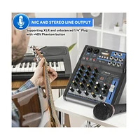 Pyle 4-Channel Bluetooth Pro Audio Dj Sound Mixer
