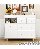 Homsee White 4-Drawer Kid Dresser Changing Table Nursery Dresser