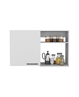 Depot E-Shop Salento 2 Stackable Wall-Mounted Storage Cabinet with 2 Side Shelf