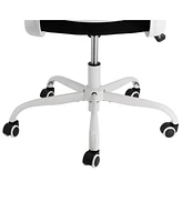 Elama High Back Adjustable Mesh and Fabric Office Chair with Metal Base Head Rest