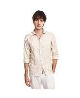 Campus Sutra Men's Khaki Beige Curve-Lined Shirt