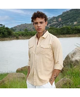 Men's Pale Yellow Heathered Utility Shirt