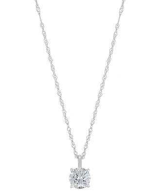 Diamond Solitaire 18" Pendant Necklace (1/2 ct. t.w.) 14k Gold