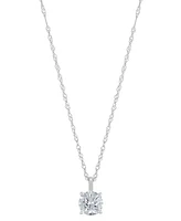 Diamond Solitaire 18" Pendant Necklace (1/2 ct. t.w.) 14k Gold