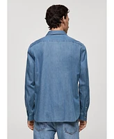 Mango Men's Chest Pocket Denim Shirt