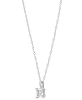 Diamond Princess Solitaire 18" Pendant Necklace (3/8 ct. t.w.) 14k Gold