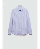 Mango Men's Fine-Striped Cotton Shirt