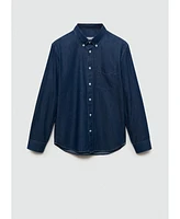 Mango Men's Chambray Cotton Shirt