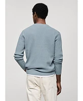 Mango Men's Slim-Fit Ribbed Cotton Knit Sweater