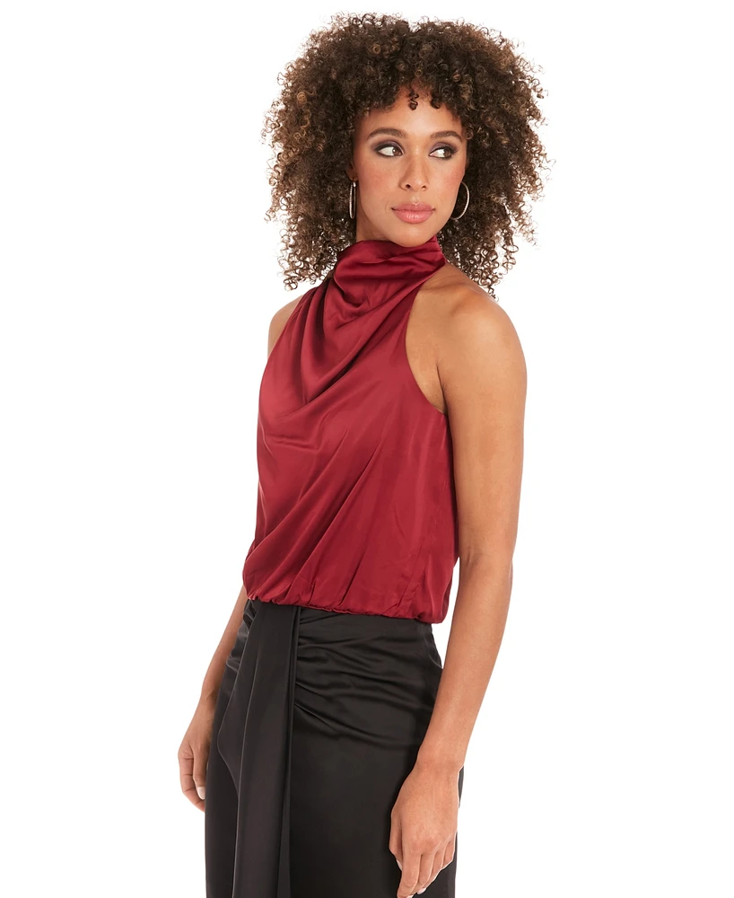 Muse Women's Draped Cowlneck Charmeuse Top