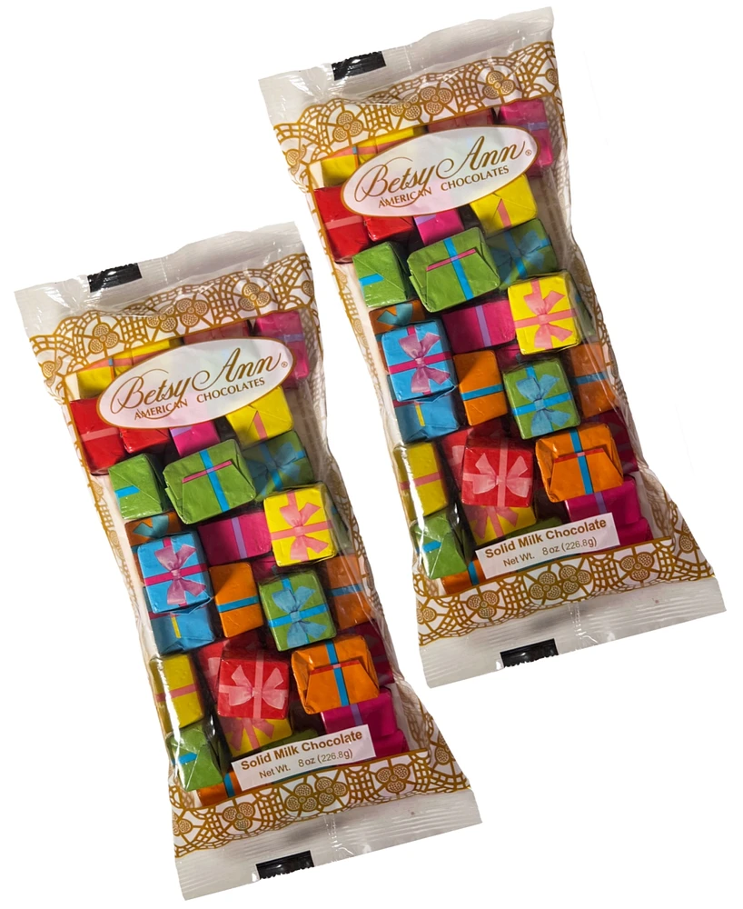 Betsy Ann Chocolates Milk Chocolate Foil Birthday Presents, 2 Pack