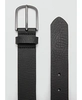 Mango Men's Square Buckle Leather Belt