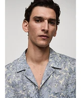 Mango Men's Cotton Floral-Print Shirt