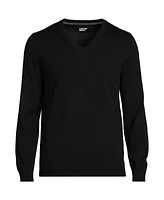 Lands' End Big & Tall Fine Gauge Cotton V Neck Sweater