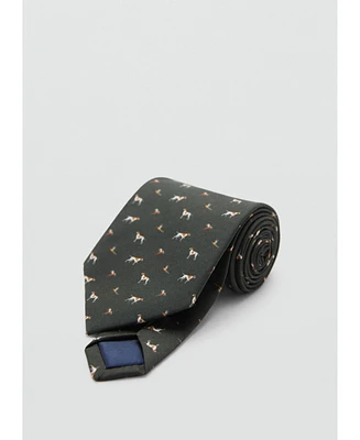 Mango Men's Mulberry Silk Printed Tie