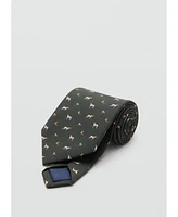 Mango Men's Mulberry Silk Printed Tie