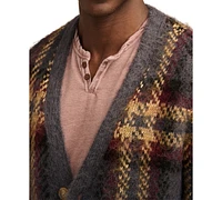 Lucky Brand Men's Classic-Fit Brushed Plaid Jacquard Cardigan