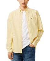 Lacoste Men's Woven Long Sleeve Button-Down Oxford Shirt