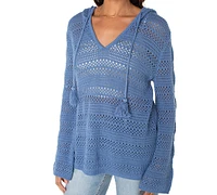 Roxy Juniors' Hippie Love Crochet Wide-Sleeve Hooded Sweater