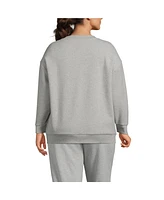 Lands' End Plus Serious Sweats Oversized Long Sleeve Crew Neck Sweatshirt - Set Top
