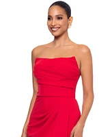 Betsy & Adam Women's Ruched Strapless Gown