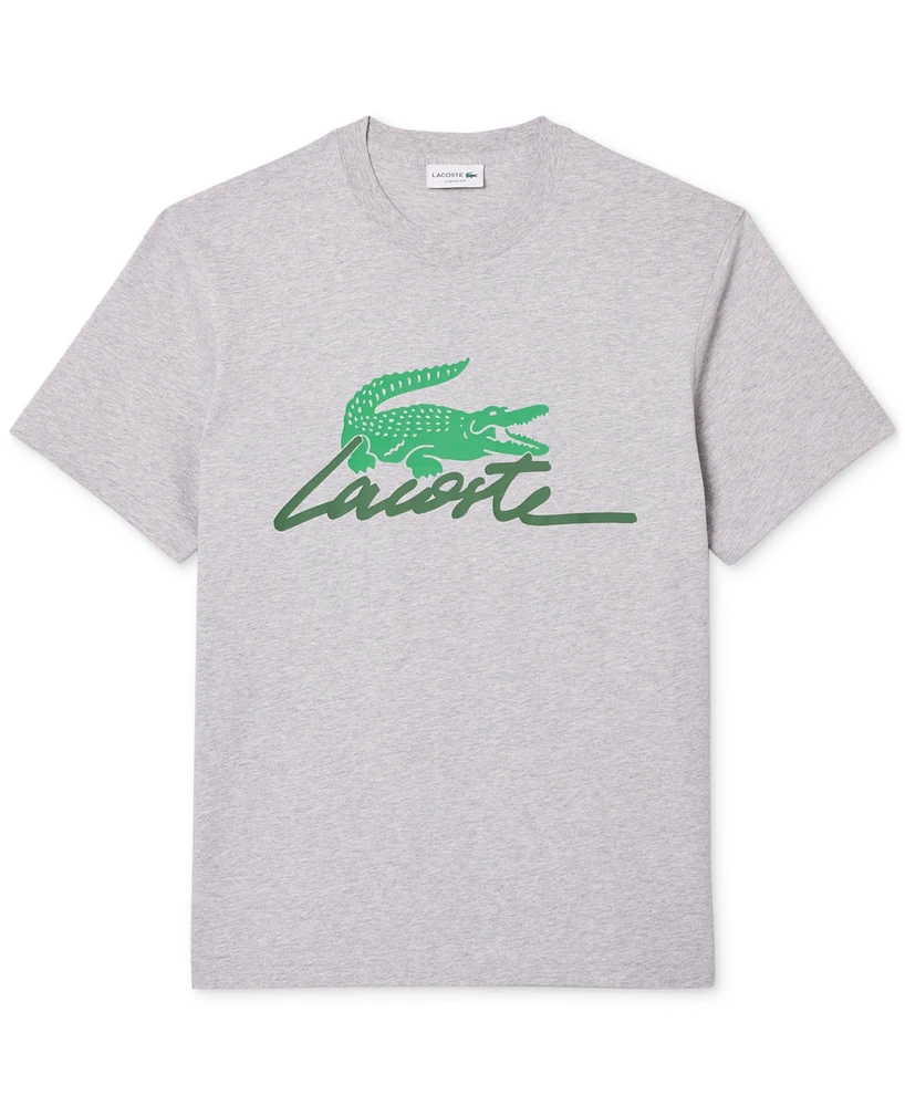 Lacoste Men's Script Logo Crocodile Graphic T-Shirt