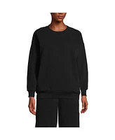 Lands' End Women's Serious Sweats Relaxed Long Sleeve Crew Neck Sweatshirt