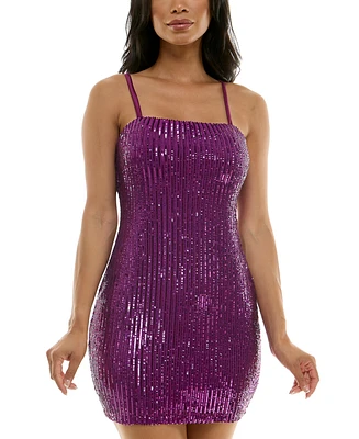 Emerald Sundae Juniors' Sequined Bodycon Dress