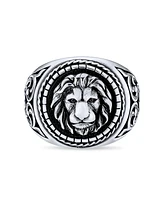 Bling Jewelry Big Statement Biker Style Lion Ring Solid .925 Sterling Silver