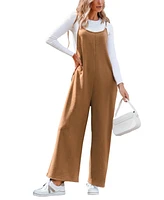 Cupshe Women's Camel Faux Suede Wide Leg Jumpsuit