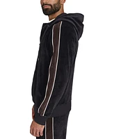 Starter Men's Velour Quarter-Zip Jersey-Lined Hoodie