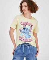 Disney Juniors' Stitch Valentine's Day Crewneck Graphic Tee