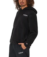 Champion Men's Solid-Color Faux-Shearling Pullover Hoodie