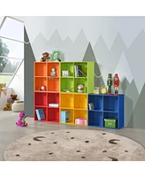 Kings Brand Furniture - 4-Cube Children's Bookcase, Kids Toy Storage Shelf Organizer for Playroom, Bedroom, Nursery School
