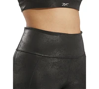 Reebok Women's Lux Faux Leather High Rise Leggings