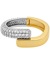 Michael Kors 14K Gold-Plated Sterling Silver Bypass Band Ring - Two