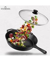 Cuisinel Glass Lid - 12/"-inch/30.48-cm/308mm - Compatible with Lodge - Fully Assembled Tempered Replacement Cover