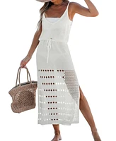 Cupshe Women's Breezy Eyelet Maxi Cover-Up Dress