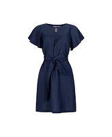 Hope & Henry Women's Bell Sleeve Linen Keyhole Dress