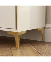 Homsee White Wooden Storage Cabinet Bedside Chest with 6-Drawer