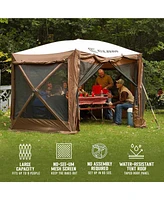 Clam Quickset Pavilion 12.5' Portable Outdoor Gazebo Canopy Tent with Floor Tarp