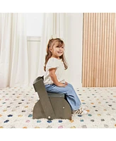 ECR4Kids Girls Flip-Flop Step Stool and Chair, Grey Wash