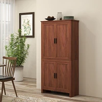Homcom 64" Freesding Kitchen Pantry Food Storage Cabinet w/ Shelves,