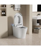 Lalahoo Smart Toilet with Tank, Auto open & close, Heated seat, Foot Sensor Flush, Built