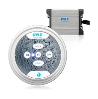 Pyle 2-Ch. Bluetooth Marine Amplifier Kit, Waterproof, 600 Watt, Silver