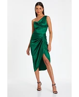 Quiz Women's Womens's Satin Ruched Cowl Midi Dress