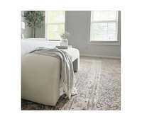 Maison Boucle 47" Upholstered Large Boucle Waterfall Bench Look Storage Bench-Maison Boucle