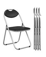 4 Pcs U Shape Folding Chairs Furniture Home Outdoor Picnic Portable
